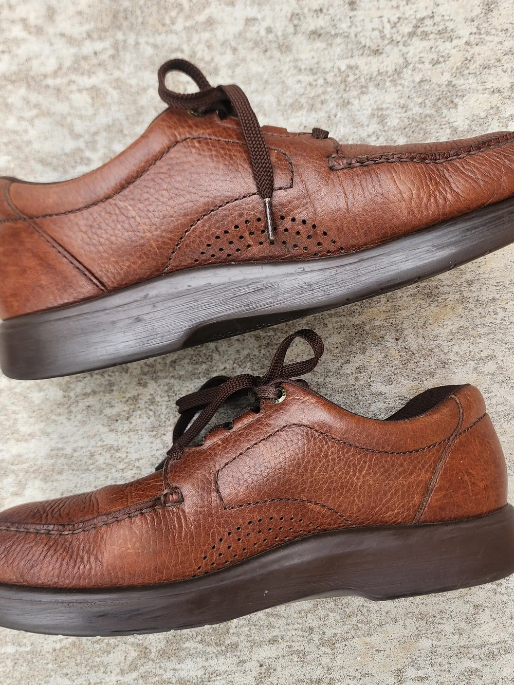 SAS Bout Time Oxford Moc Toe Leather Comfort Casual Lace Up Loafers, Mens 12